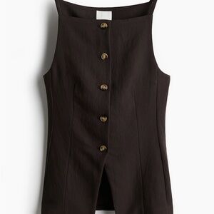 H&M Brown Tank Top with Button Detail